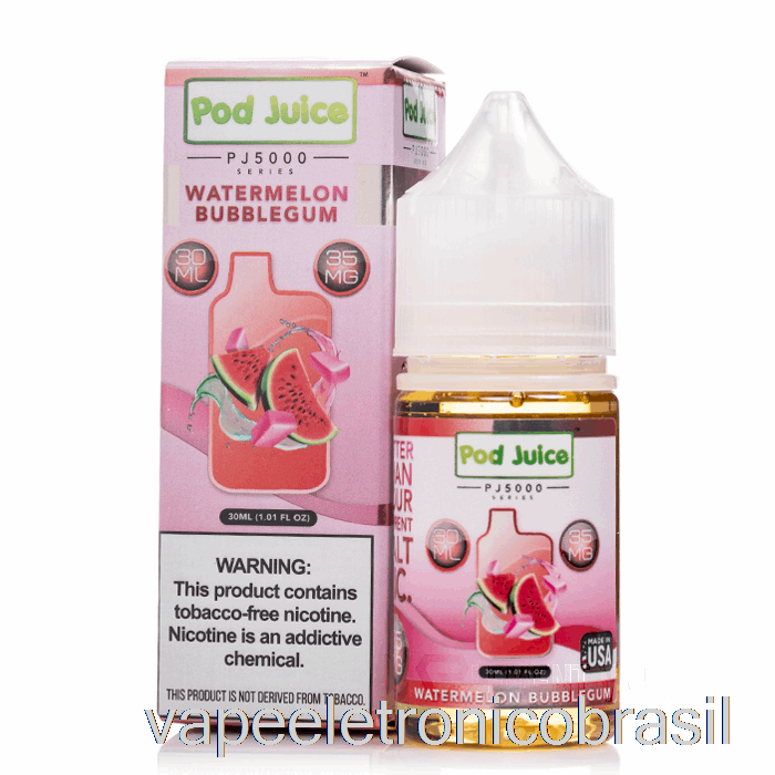 Vape Recarregável Melancia Chiclete - Pod Juice Pj5000 - 30ml 55mg